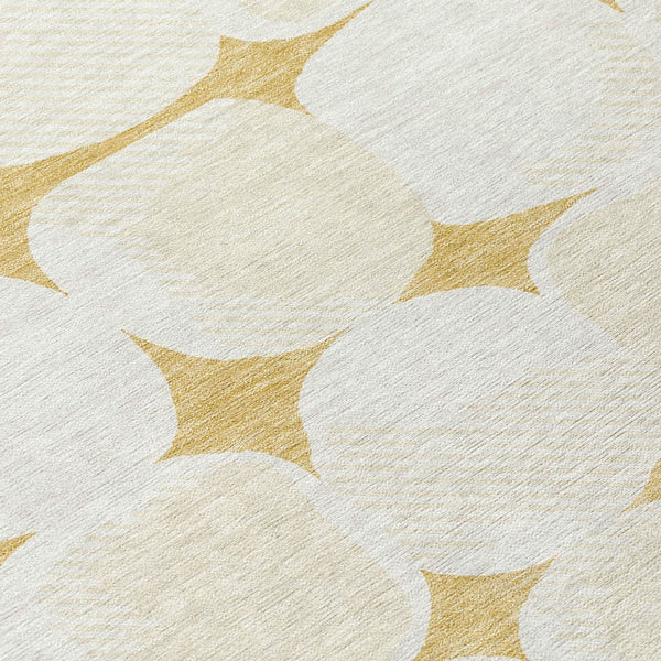 Homeroots 3' Beige And Brown Abstract Washable Area Rug - Stylish Indoor Outdoor Decor For All Spaces 10' X 14' Polyester 591026