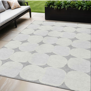 Homeroots 3' Beige And Brown Abstract Washable Area Rug - Stylish Indoor Outdoor Decor For All Spaces 5' X 8' Polyester 591028