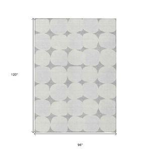 Homeroots 3' Beige And Brown Abstract Washable Area Rug - Stylish Indoor Outdoor Decor For All Spaces 8' X 10' Polyester 591030