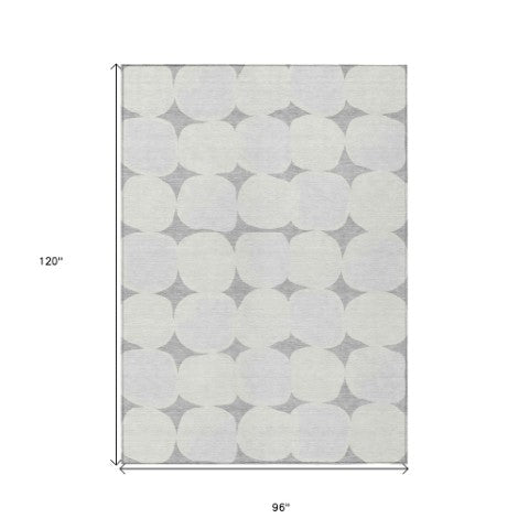 Homeroots 3' Beige And Brown Abstract Washable Area Rug - Stylish Indoor Outdoor Decor For All Spaces 8' X 10' Polyester 591030