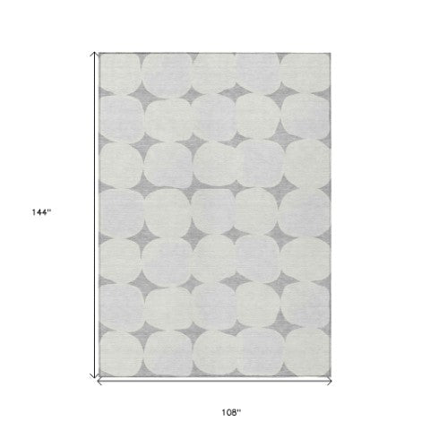 Homeroots 3' Beige And Brown Abstract Washable Area Rug - Stylish Indoor Outdoor Decor For All Spaces 9' X 12' Polyester 591031