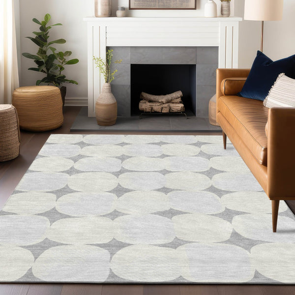 Homeroots 3' Beige And Brown Abstract Washable Area Rug - Stylish Indoor Outdoor Decor For All Spaces 9' X 12' Polyester 591031