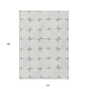 Homeroots 3' Beige And Brown Abstract Washable Area Rug - Stylish Indoor Outdoor Decor For All Spaces 10' X 14' Polyester 591032