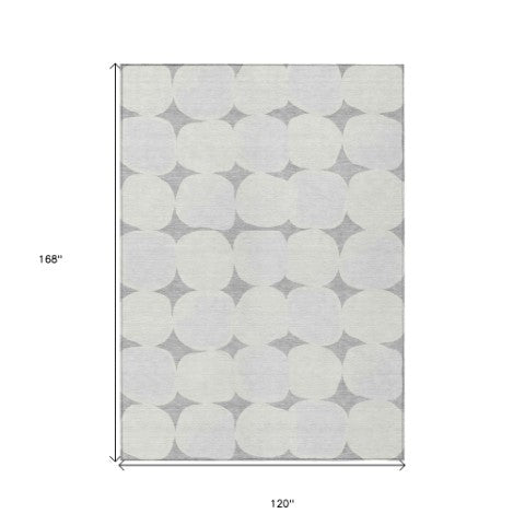 Homeroots 3' Beige And Brown Abstract Washable Area Rug - Stylish Indoor Outdoor Decor For All Spaces 10' X 14' Polyester 591032