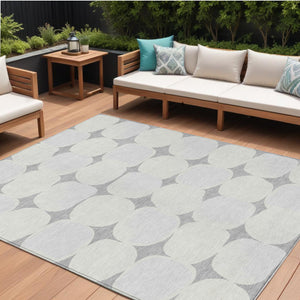 Homeroots 3' Beige And Brown Abstract Washable Area Rug - Stylish Indoor Outdoor Decor For All Spaces 10' X 14' Polyester 591032