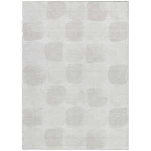 Homeroots 3' Beige And Brown Abstract Washable Area Rug - Stylish Indoor Outdoor Decor For All Spaces 3' X 5' Polyester 591033