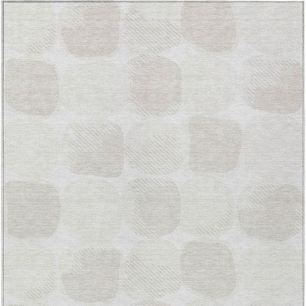 Homeroots 3' Beige And Brown Abstract Washable Area Rug - Stylish Indoor Outdoor Decor For All Spaces 9' X 12' Polyester 591037