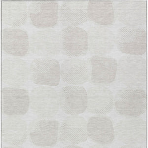 Homeroots 3' Beige And Brown Abstract Washable Area Rug - Stylish Indoor Outdoor Decor For All Spaces 10' X 14' Polyester 591038