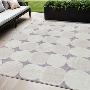Homeroots 3' Beige And Brown Abstract Washable Area Rug - Stylish Indoor Outdoor Decor For All Spaces 5' X 8' Polyester 591040