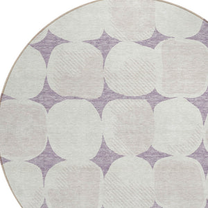 Homeroots 3' Beige And Brown Abstract Washable Area Rug - Stylish Indoor Outdoor Decor For All Spaces 8' Round Polyester 591041