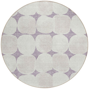 Homeroots 3' Beige And Brown Abstract Washable Area Rug - Stylish Indoor Outdoor Decor For All Spaces 8' Round Polyester 591041