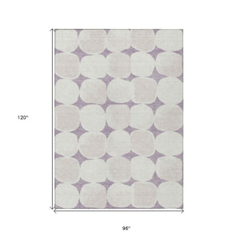 Homeroots 3' Beige And Brown Abstract Washable Area Rug - Stylish Indoor Outdoor Decor For All Spaces 8' X 10' Polyester 591042