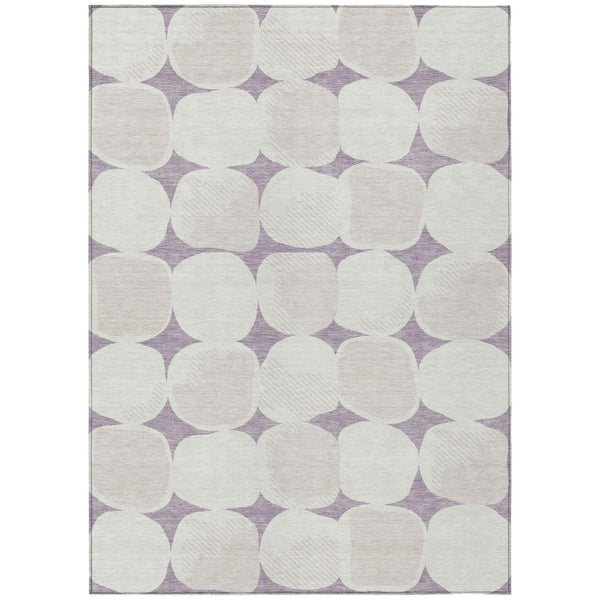 HomeRoots 5' Modern Abstract Area Rug in Lavender, Beige & Ivory – Indoor/Outdoor, Easy Care, Durable Design 8' X 10' 591042