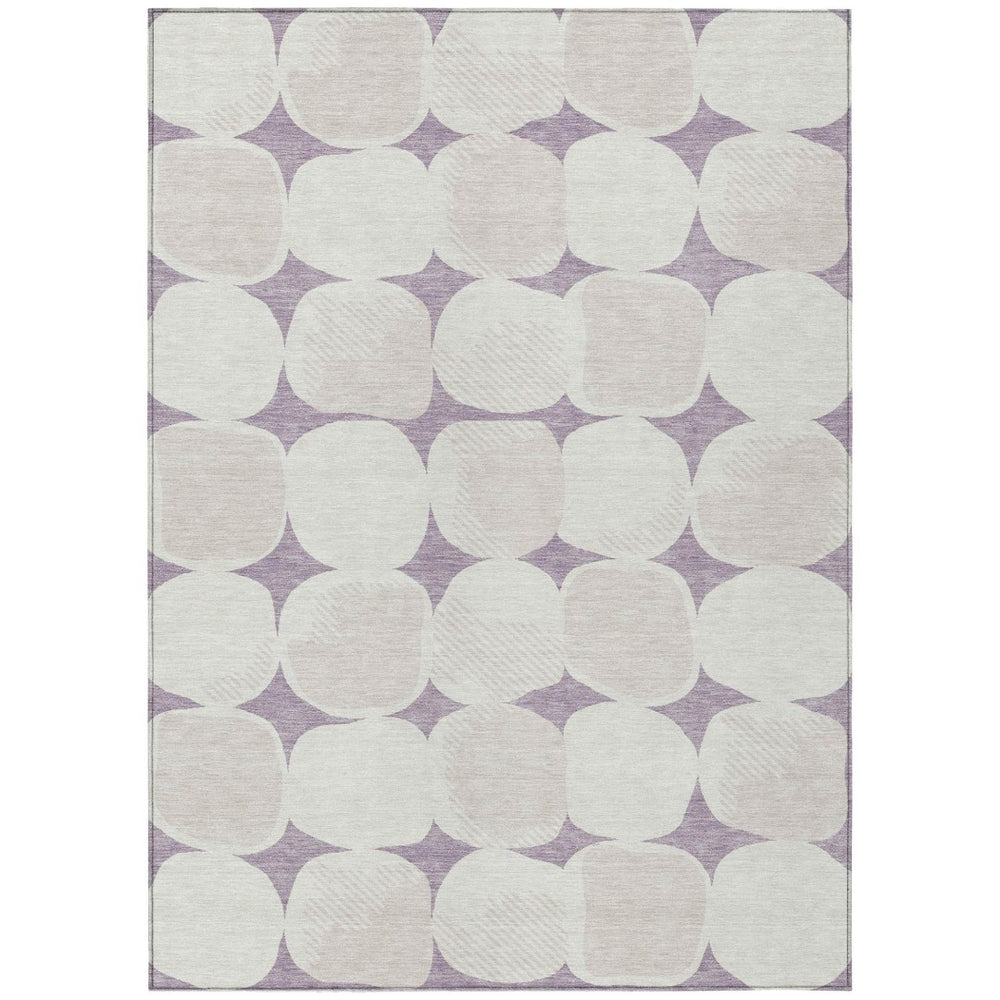 HomeRoots 9' Abstract Washable Area Rug in Lavender, Beige, and Ivory – Stylish and Durable for Indoor/Outdoor Use 9' X 12' 591043