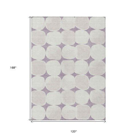 Homeroots 3' Beige And Brown Abstract Washable Area Rug - Stylish Indoor Outdoor Decor For All Spaces 10' X 14' Polyester 591044