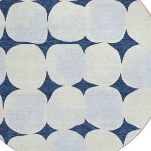 Homeroots 3' Beige And Brown Abstract Washable Area Rug - Stylish Indoor Outdoor Decor For All Spaces 8' Round Polyester 591047