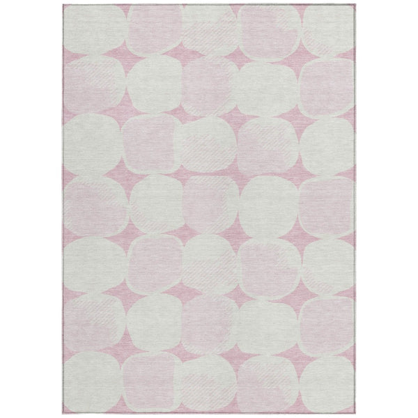 Homeroots 3' Beige And Brown Abstract Washable Area Rug - Stylish Indoor Outdoor Decor For All Spaces 5' X 8' Polyester 591052