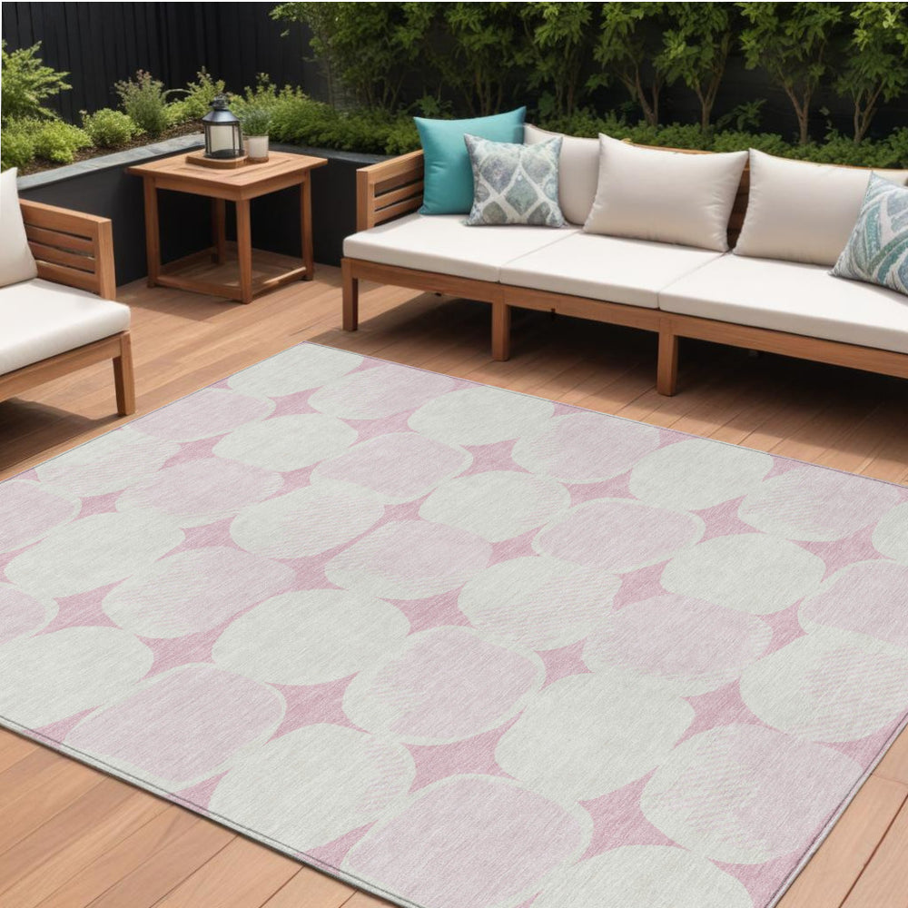 Homeroots 3' Beige And Brown Abstract Washable Area Rug - Stylish Indoor Outdoor Decor For All Spaces 10' X 14' Polyester 591056