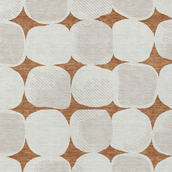 Homeroots 3' Beige And Brown Abstract Washable Area Rug - Stylish Indoor Outdoor Decor For All Spaces 8' X 10' Polyester 591060
