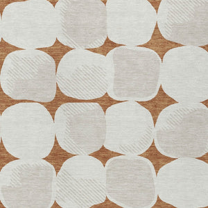 Homeroots 3' Beige And Brown Abstract Washable Area Rug - Stylish Indoor Outdoor Decor For All Spaces 9' X 12' Polyester 591061