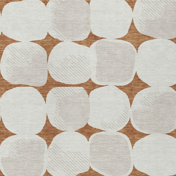 Homeroots 3' Beige And Brown Abstract Washable Area Rug - Stylish Indoor Outdoor Decor For All Spaces 9' X 12' Polyester 591061