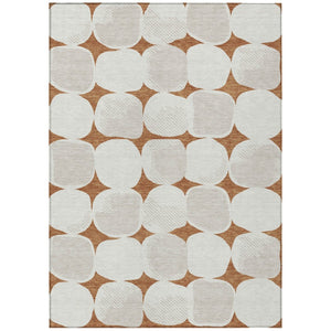 HomeRoots 5' Brown and Ivory Abstract Washable Area Rug - Durable, Stylish, and Perfect for Indoor/Outdoor Use 10' X 14' 591062