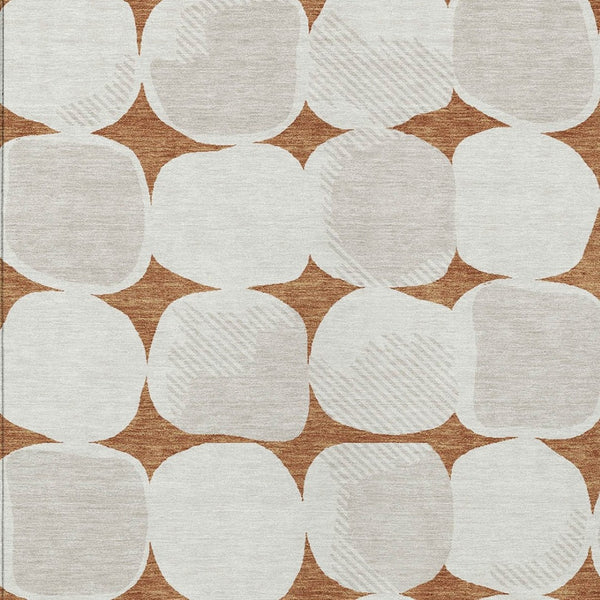 Homeroots 3' Beige And Brown Abstract Washable Area Rug - Stylish Indoor Outdoor Decor For All Spaces 10' X 14' Polyester 591062