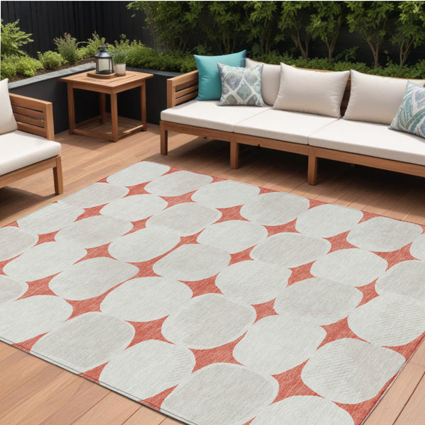 Homeroots 3' Beige And Brown Abstract Washable Area Rug - Stylish Indoor Outdoor Decor For All Spaces 9' X 12' Polyester 591067