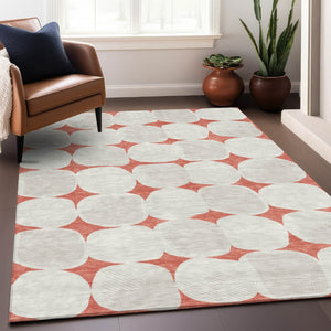 Homeroots 3' Beige And Brown Abstract Washable Area Rug - Stylish Indoor Outdoor Decor For All Spaces 9' X 12' Polyester 591067