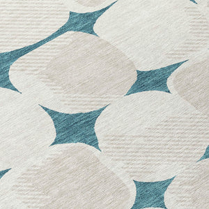 Homeroots 3' Beige And Brown Abstract Washable Area Rug - Stylish Indoor Outdoor Decor For All Spaces 3' X 5' Polyester 591069