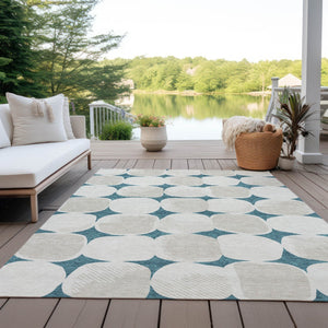Homeroots 3' Beige And Brown Abstract Washable Area Rug - Stylish Indoor Outdoor Decor For All Spaces 5' X 8' Polyester 591070