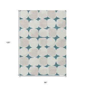 Homeroots 3' Beige And Brown Abstract Washable Area Rug - Stylish Indoor Outdoor Decor For All Spaces 8' X 10' Polyester 591072