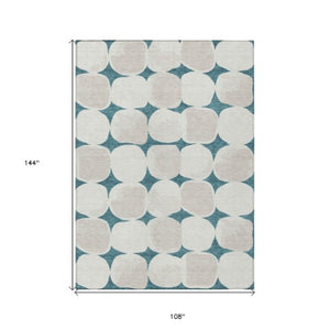 Homeroots 3' Beige And Brown Abstract Washable Area Rug - Stylish Indoor Outdoor Decor For All Spaces 9' X 12' Polyester 591073