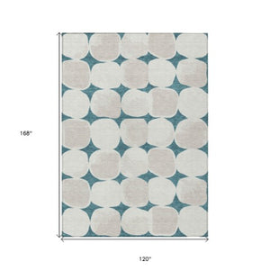 Homeroots 3' Beige And Brown Abstract Washable Area Rug - Stylish Indoor Outdoor Decor For All Spaces 10' X 14' Polyester 591074