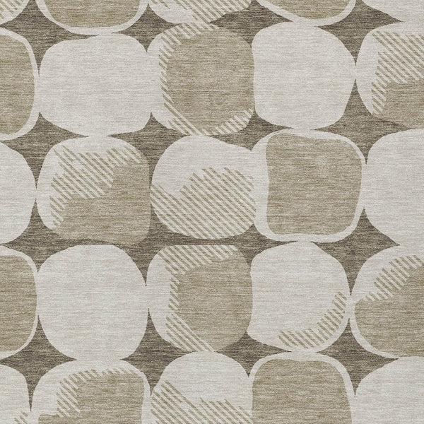 Homeroots 3' Beige And Brown Abstract Washable Area Rug - Stylish Indoor Outdoor Decor For All Spaces 8' X 10' Polyester 591078