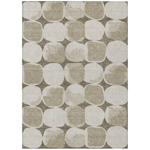 HomeRoots 5' Abstract Washable Indoor Outdoor Area Rug in Taupe, Beige, and Gray - Durable and Stylish Decor 10' X 14' 591080