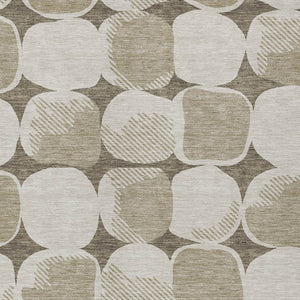 Homeroots 3' Beige And Brown Abstract Washable Area Rug - Stylish Indoor Outdoor Decor For All Spaces 10' X 14' Polyester 591080
