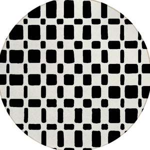 Homeroots 3' Artichoke Green Geometric Indoor Outdoor Area Rug - Stylish, Washable, And Durable For Any Space 8' Round Polyester 591089