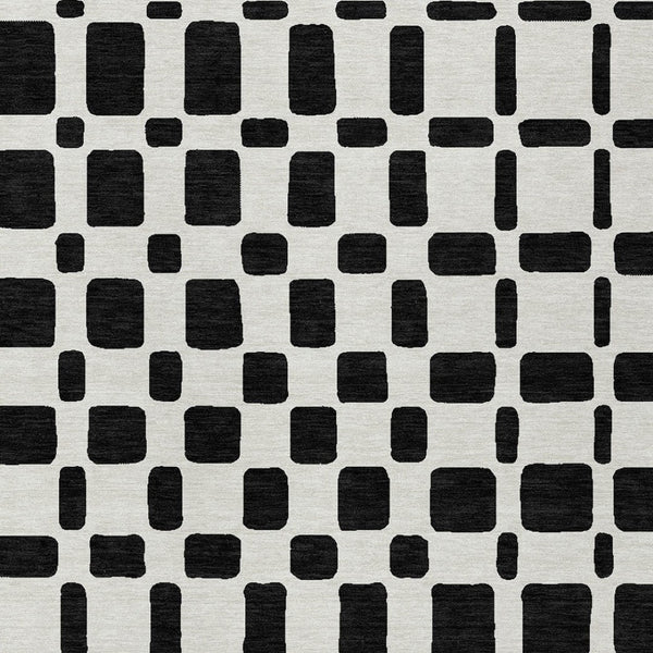 Homeroots 3' Artichoke Green Geometric Indoor Outdoor Area Rug - Stylish, Washable, And Durable For Any Space 9' X 12' Polyester 591091