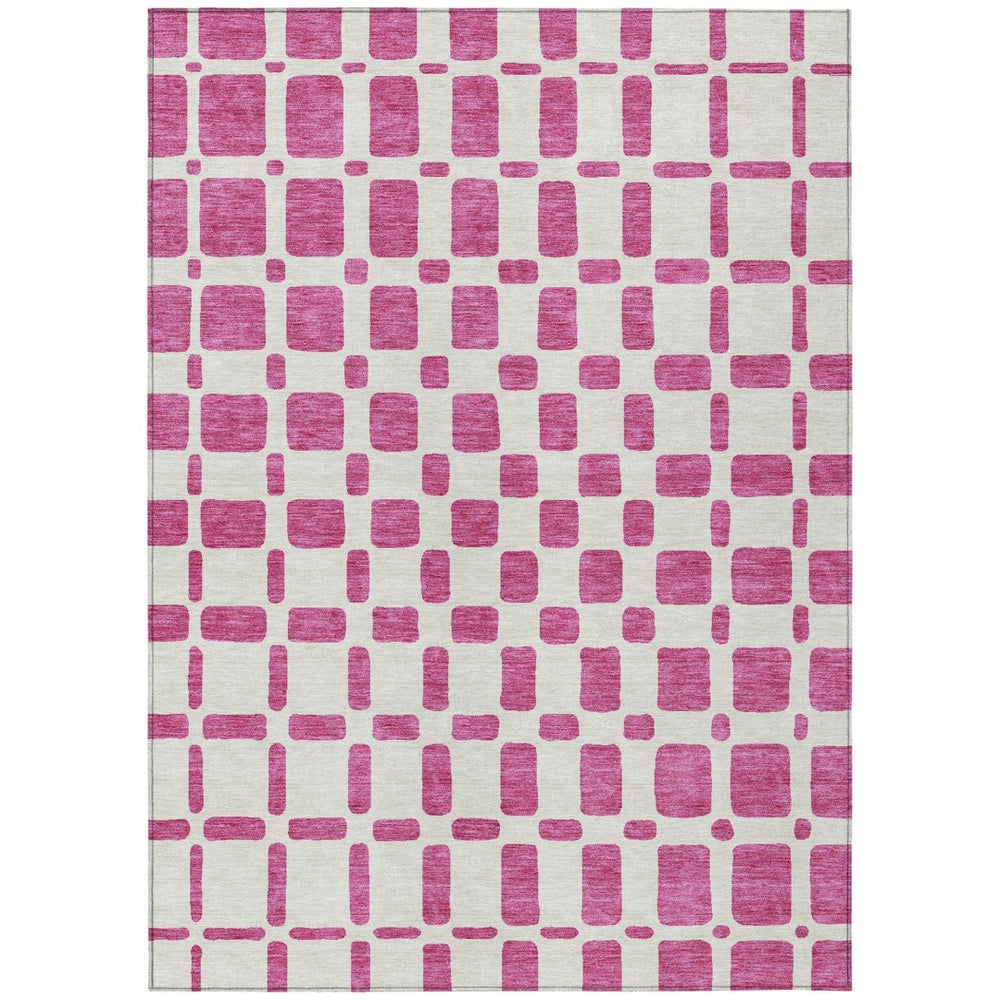 HomeRoots 9' Blush and Ivory Geometric Area Rug – Stylish, Durable, Washable Design for Indoor and Outdoor Use 9' X 12' 591097