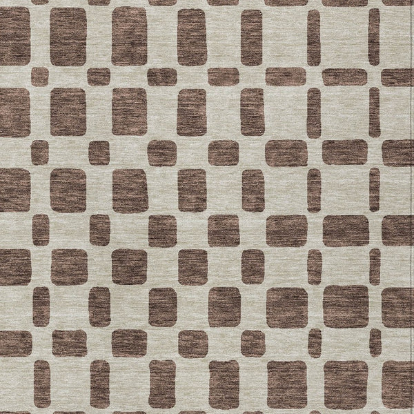 Homeroots 3' Artichoke Green Geometric Indoor Outdoor Area Rug - Stylish, Washable, And Durable For Any Space 3' X 5' Polyester 591099