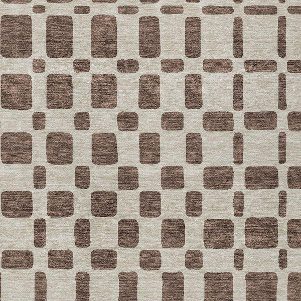 Homeroots 3' Artichoke Green Geometric Indoor Outdoor Area Rug - Stylish, Washable, And Durable For Any Space 5' X 8' Polyester 591100