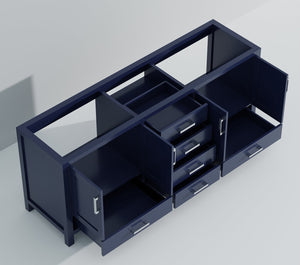 English Elm Navy Double Bath Vanity 80" W x 22" D – Solid Wood Frame, Fully Assembled, Soft-Close Drawers, Ample Storage B2731P258955