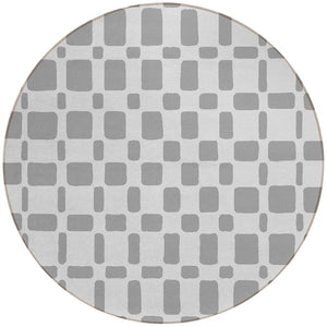 Homeroots 3' Artichoke Green Geometric Indoor Outdoor Area Rug - Stylish, Washable, And Durable For Any Space 8' Round Polyester 591107