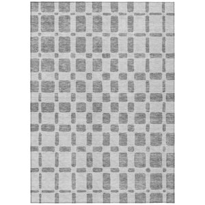 HomeRoots 9' Gray and Ivory Geometric Area Rug - Stylish, Washable, Durable for Indoor and Outdoor Spaces 9' X 12' 591109
