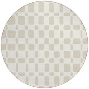 Homeroots 3' Artichoke Green Geometric Indoor Outdoor Area Rug - Stylish, Washable, And Durable For Any Space 8' Round Polyester 591113