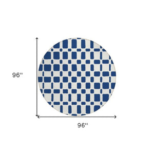 Homeroots 3' Artichoke Green Geometric Indoor Outdoor Area Rug - Stylish, Washable, And Durable For Any Space 8' Round Polyester 591125