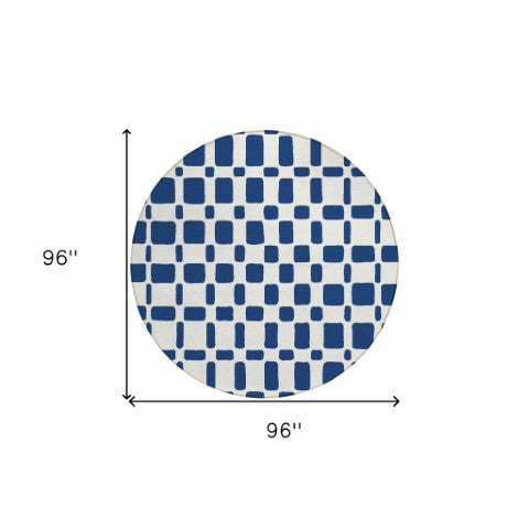 Homeroots 3' Artichoke Green Geometric Indoor Outdoor Area Rug - Stylish, Washable, And Durable For Any Space 8' Round Polyester 591125