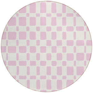 Homeroots 3' Artichoke Green Geometric Indoor Outdoor Area Rug - Stylish, Washable, And Durable For Any Space 8' Round Polyester 591137