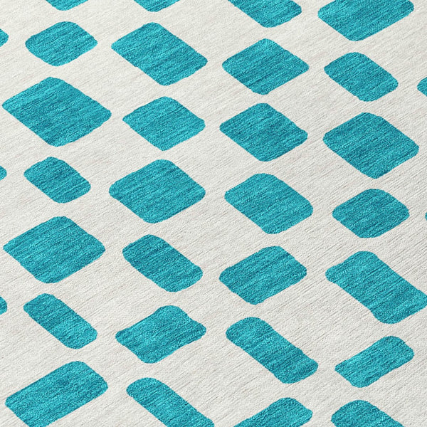 Homeroots 3' Artichoke Green Geometric Indoor Outdoor Area Rug - Stylish, Washable, And Durable For Any Space 8' Round Polyester 591149